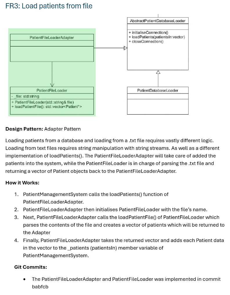 Patient Management System load patient from file architecture